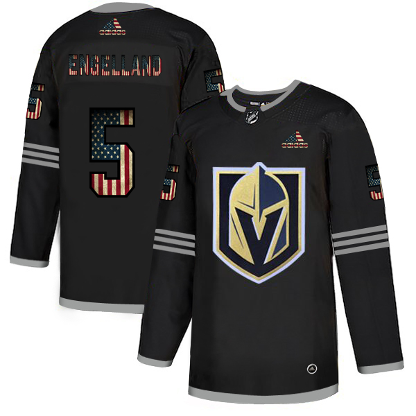 Vegas Golden Knights #5 Deryk Engelland Adidas Men Black USA Flag Limited NHL Jersey->new orleans saints->NFL Jersey